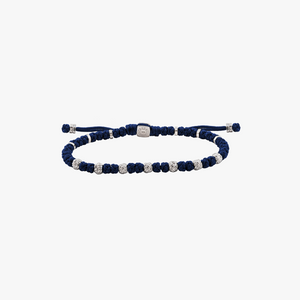 Mykonos Knots bracelet in blue macrame and silver (UK) 1