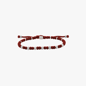 Mykonos Knots bracelet in red macrame and silver (UK) 1