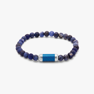 Montecarlo bracelet in sodalite with blue alutex and sterling silver (UK) 1