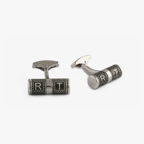 Lucky Me cufflinks in rhodium plated silver (UK) 1